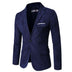 Men's Solid Color One Button Suit Coat - Minihomy