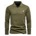 Men's Casual Solid Color Zipper And Lapel Cotton Top - Minihomy