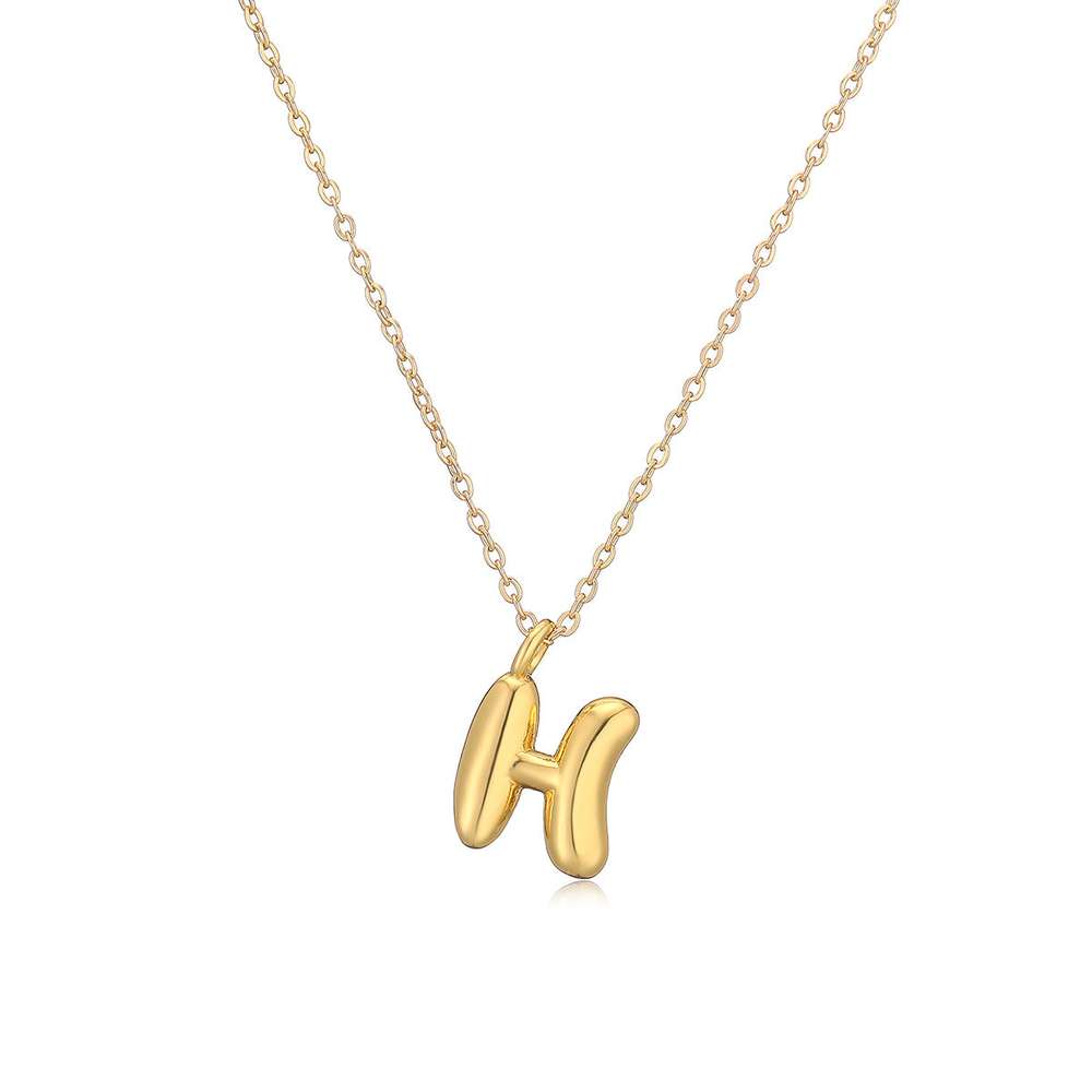 Copper Plated Gold 26 English Letters Pendant Necklace Niche Personality Clavicle Chain - Minihomy