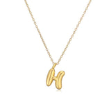 Copper Plated Gold 26 English Letters Pendant Necklace Niche Personality Clavicle Chain - Minihomy