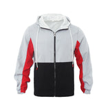 Men's Casual Polo Collar Contrast Color Double-layer Hooded Jacket - Minihomy