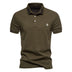 Men's Casual Polo Collar Striped Design Short Sleeve Top - Minihomy