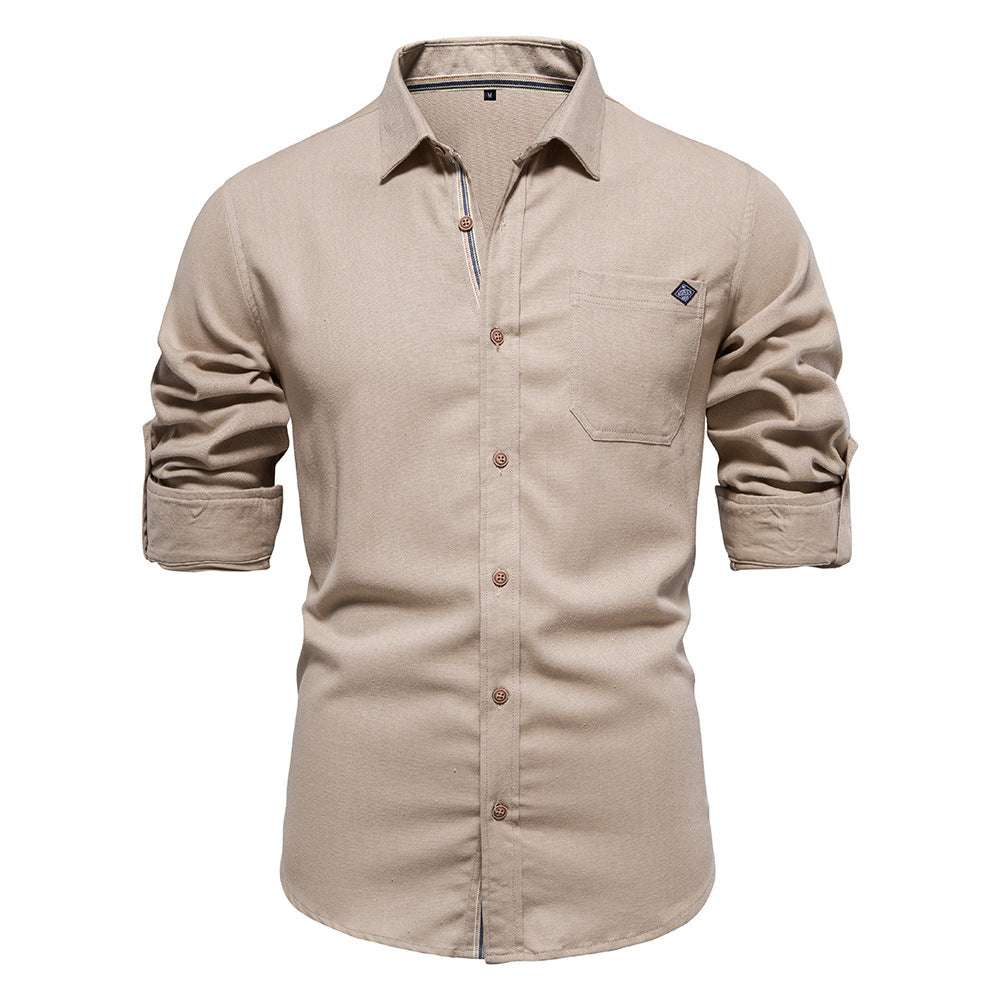 Men's Casual Lapel Long Sleeve Shirt - Minihomy