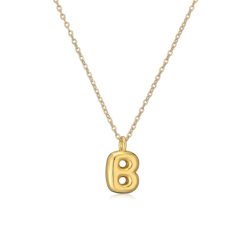 Copper Plated Gold 26 English Letters Pendant Necklace Niche Personality Clavicle Chain - Minihomy