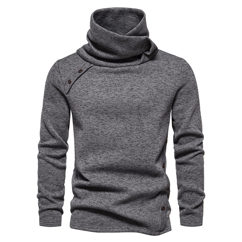 Men's Cascading Collar Sweater Coat Jacquard Pullover Sports Sweater - Minihomy