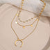 European And American Small Round Slice Tassel Moon Multi-layer Necklace - Minihomy