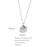 Necklace Stainless Steel Zircon Ornament: Adorn Yourself with Celestial Elegance - Minihomy