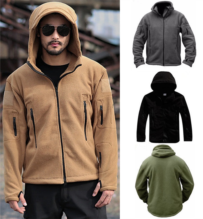 Men's Outdoor Keep Warm Liner Fleece Sweater Cold-proof Shell Jacket - Minihomy