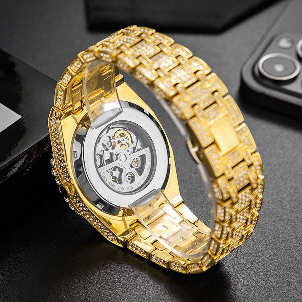 Full Diamond Hip Hop Party Automatic Hollowing Mechanical Watch - Minihomy