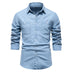 Men's Casual Denim Long Sleeve Shirt - Minihomy