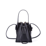 Half-Handmade Bucket Bag - First Layer Soft Cowhide Drawstring Shoulder Bag - Minihomy