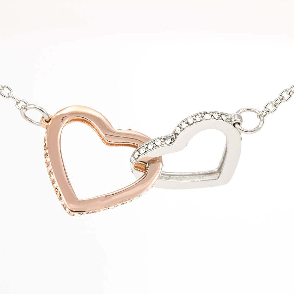 Double Heart Necklace Personalized Design Two-color Peach - Minihomy