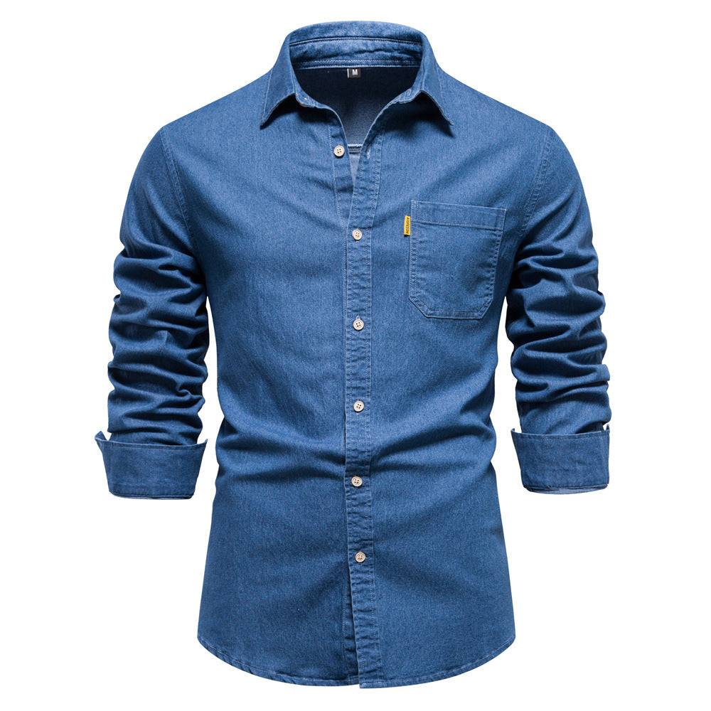 Men's Casual Denim Non-ironing Shirt - Minihomy