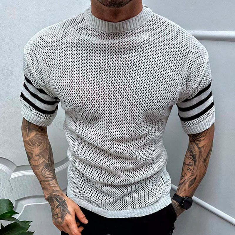 Hollow Sweater Round Neck Jacquard - Minihomy