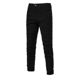 Men's Personalized Denim Washed Micro-elastic Straight-leg Trousers - Minihomy