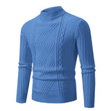 Men's Solid Color Stand Collar Sweater: Elevate Your Casual Style - Minihomy