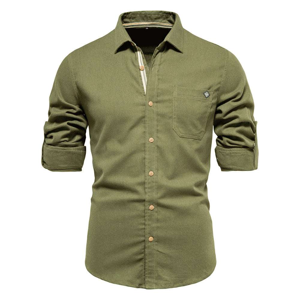 Men's Casual Lapel Long Sleeve Shirt - Minihomy