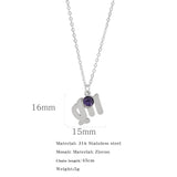 Necklace Stainless Steel Zircon Ornament: Adorn Yourself with Celestial Elegance - Minihomy