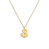 Copper Plated Gold 26 English Letters Pendant Necklace Niche Personality Clavicle Chain - Minihomy