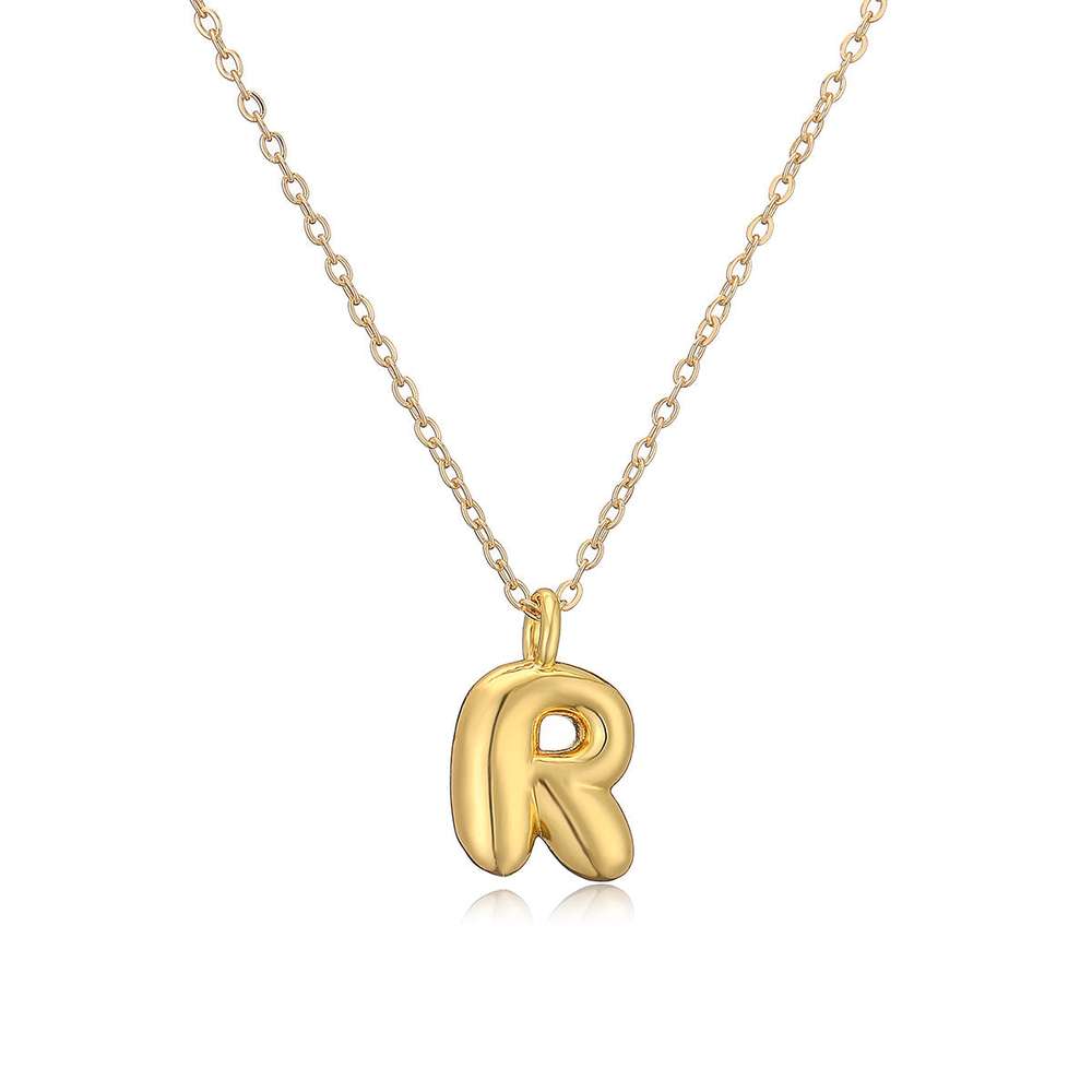 Copper Plated Gold 26 English Letters Pendant Necklace Niche Personality Clavicle Chain - Minihomy