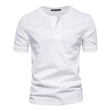 Men's Solid Color Slim Round Neck Short Sleeve T-shirt - Minihomy