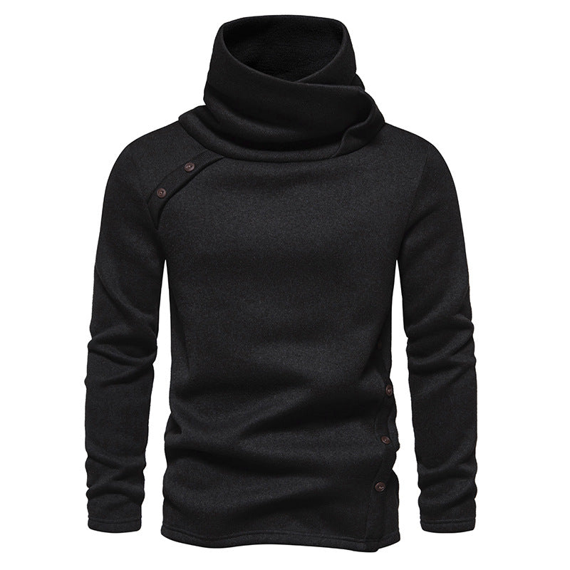 Men's Cascading Collar Sweater Coat Jacquard Pullover Sports Sweater - Minihomy