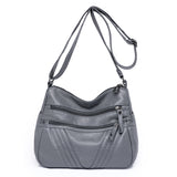 Women's Casual Crossbody Soft Leather Multi-pocket Shoulder Bag