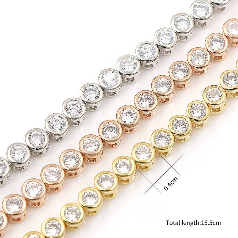 Simple Copper Zircon Platinum Bracelet