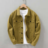 Men's French Retro Casual Solid Color Denim Jacket Shirt - Minihomy