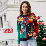 Women's Christmas Tree Snowflake Knitted Sweaters Long Sleeve