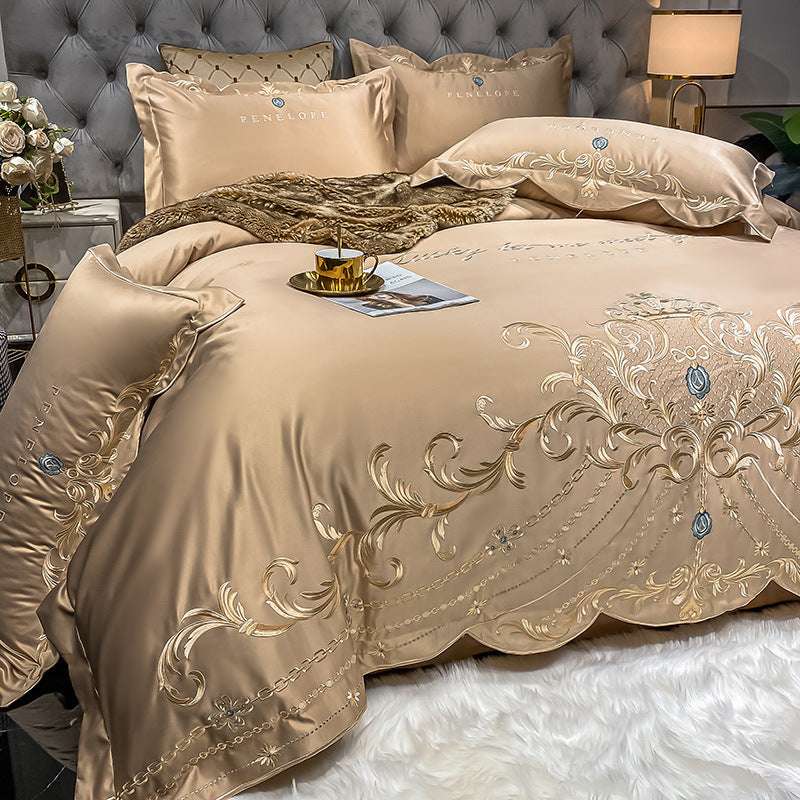 Ice Silk Quilt Sets Bed Sheets Bedding Four-piece Set - Minihomy