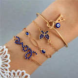 Blue Flower Love Butterfly Bracelet Set: Stylish and Elegant - Minihomy