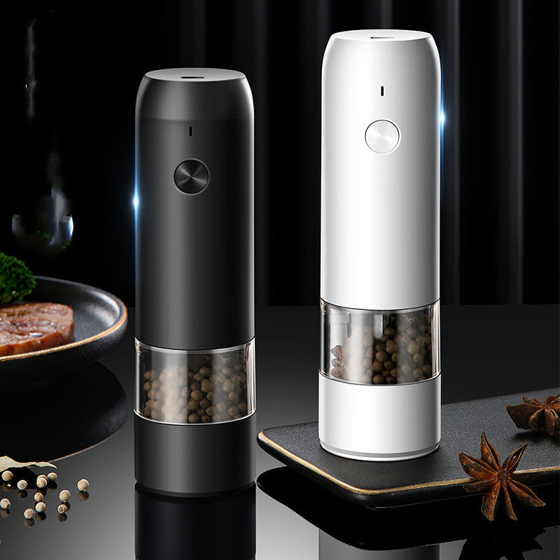 Rechargeable Electric Pepper and Salt Grinder Set - One-Handed Automatic Grinder with Adjustable Coarseness