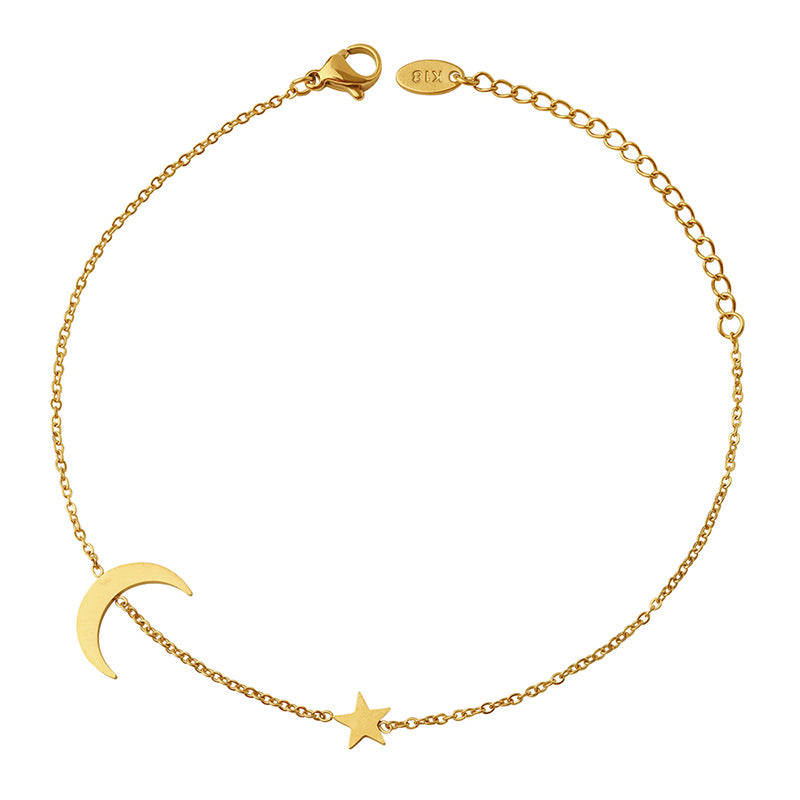 Niche Commuter Non-fading Moon Asterism Pendant Anklet - Minihomy