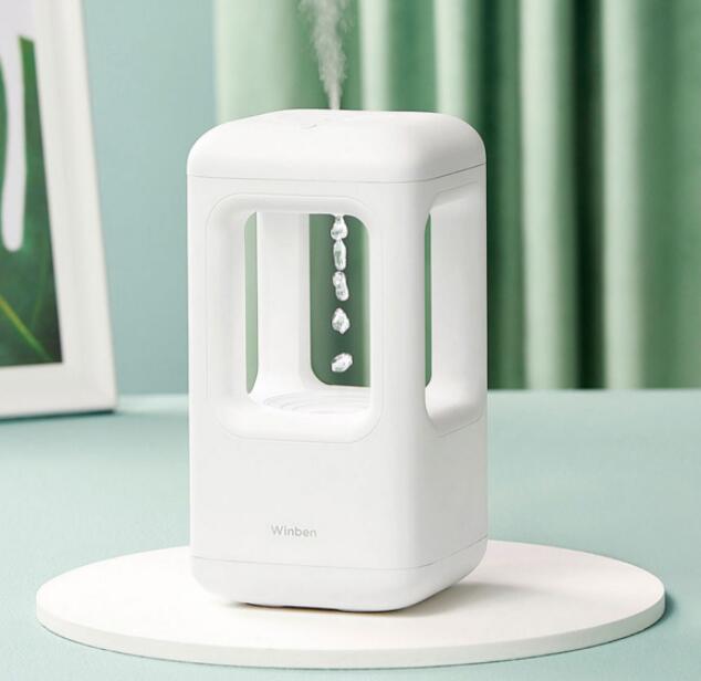 Air Humidifier - Quiet Bedroom Anti-Gravity Water Drop Humidifier with Atmosphere Light - Minihomy