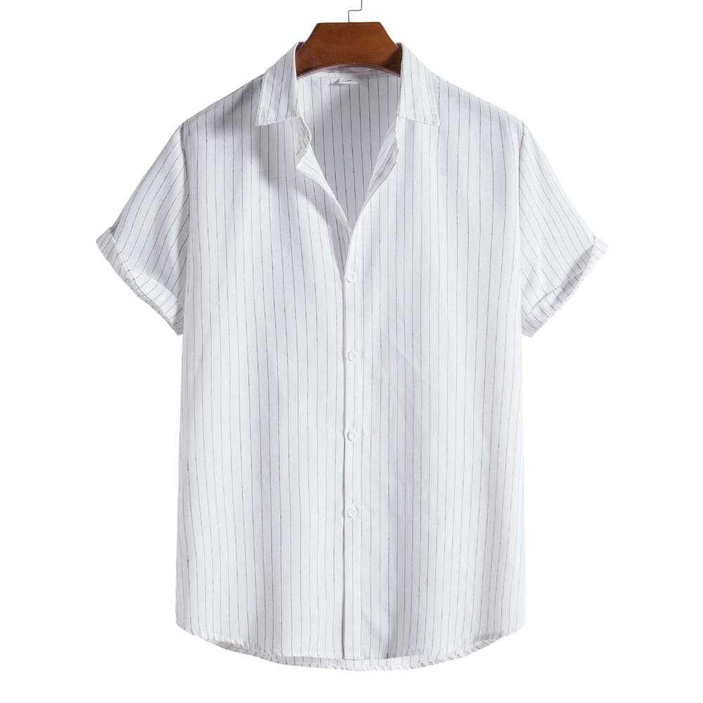 Casual Striped Short-sleeved Shirt For Men - Minihomy