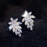 Zircon Horse Eye Diamond Bright Crystal Stud Earrings: Add Sparkle to Your Look