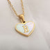 26 Letter Heart-shaped Necklace White Shell Love Clavicle Chain Necklace For Women - Minihomy