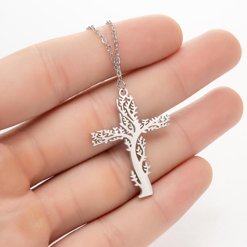 Tree of Life Necklace for Women - Cross Clavicle Chain Jewelry