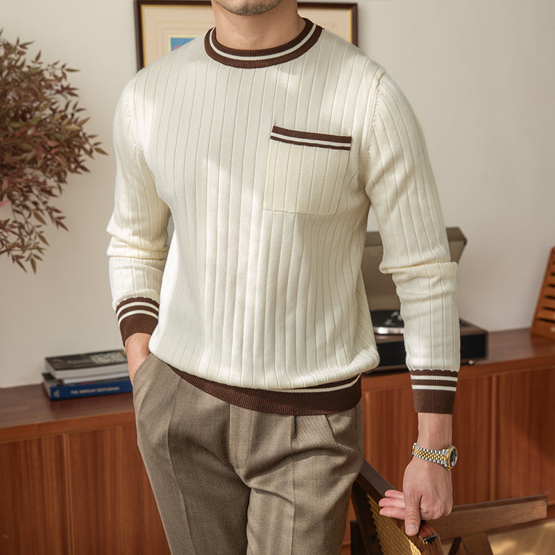 Crew Neck Long Sleeve Sweater Pullover - Minihomy