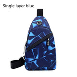 Print Sling Chest Bag For Men Crossbody Bag With Earphone Hole Design