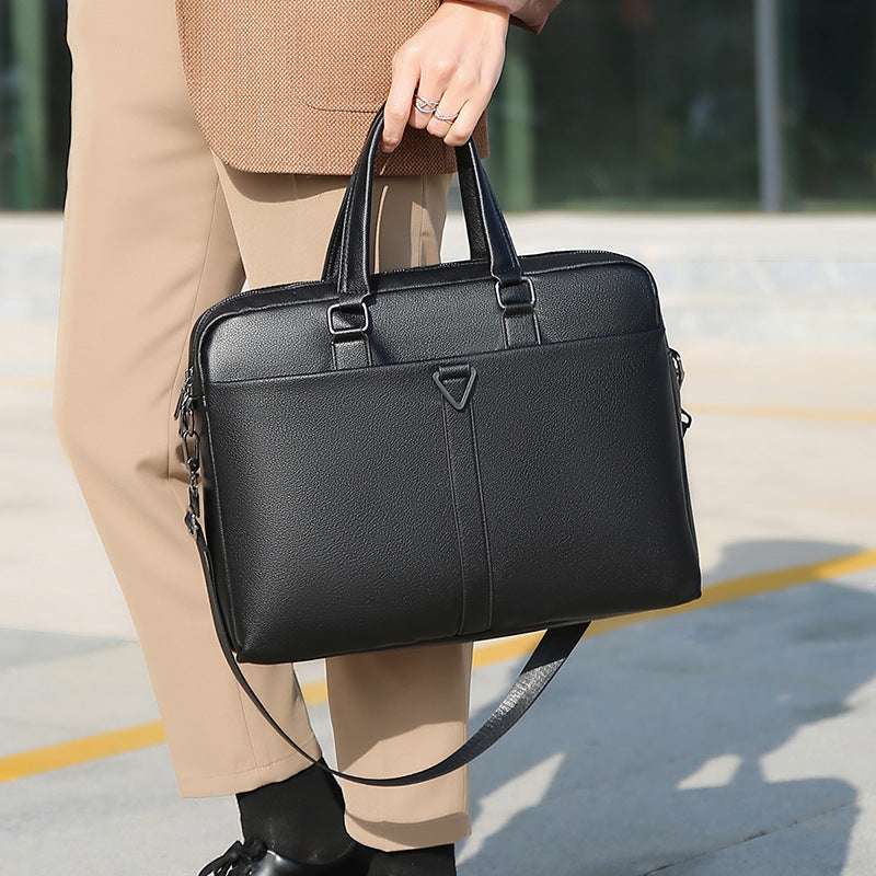 Men's PU Portable Oblique Span Business Briefcase Large Capacity Travel - Minihomy