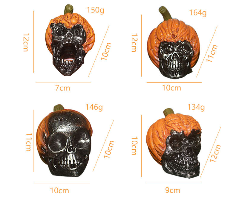 Evil Pumpkin Skull Halloween Resin Ornament - Minihomy