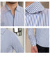 All-match Striped One-piece Collar Long-sleeved Shirt Slim Fit - Minihomy