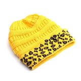 Beanie Women's Warm Leopard Print Knitted Hat Winter - Minihomy