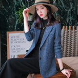 Plaid Suit Jacket Women's Woolen Top - Minihomy