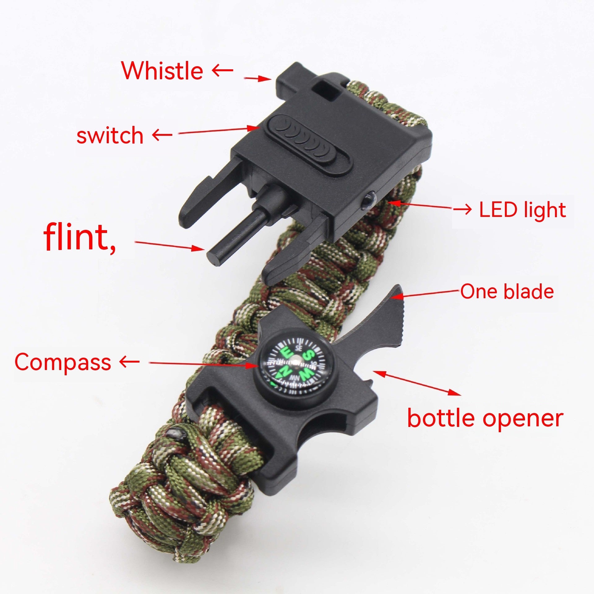 Outdoor Multifunctional Paracord Bracelet Lighting Lamp - Minihomy