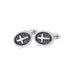 Oval Cross Cufflinks Silver Stainless Steel Shirt Cuff Links For Men Jewelry Accessories - Minihomy