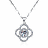 Women's Sterling Silver Moissanite Pendant Necklace