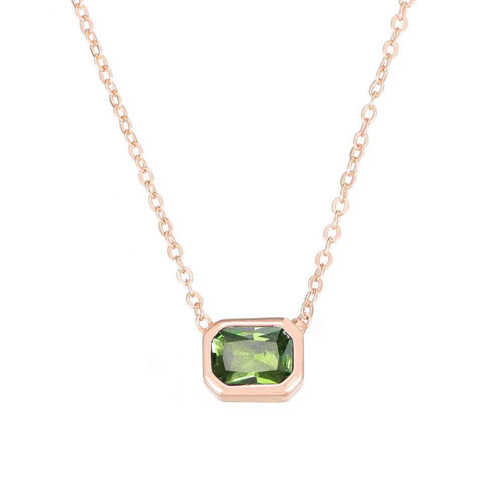 Ins Style Color Cube Sugar Zirconium Clavicle Chain: Elevate Your Style with Elegance - Minihomy